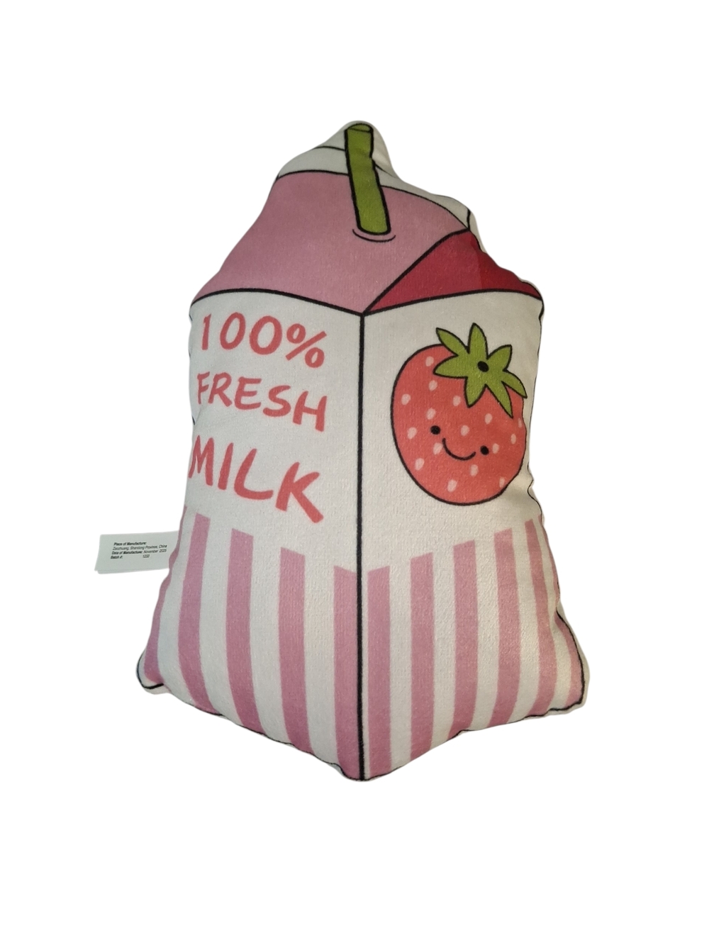 Toy Works Pink Strawberry Milk Carton Decorative Pillow - Picture 4 of 4